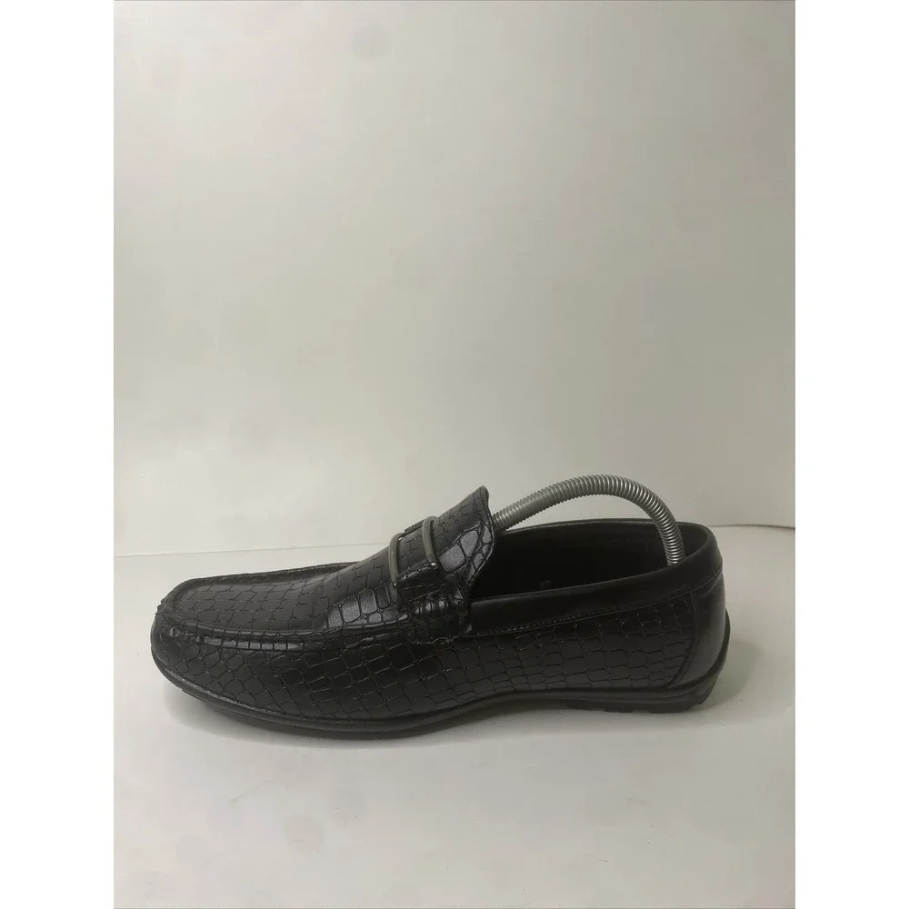 STACY ADAMS Black Driving Mocs Slip On Loafer Casual Dress Shoes Mens‎ 10M GREAT